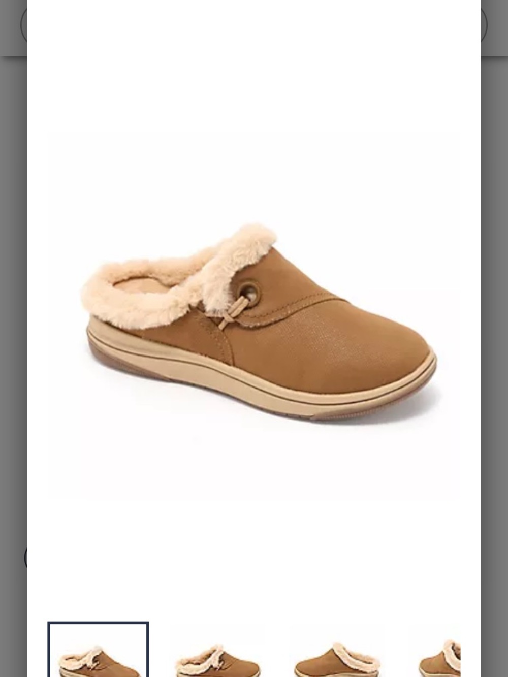Clarks Tan Faux-Fur Mule Slipper